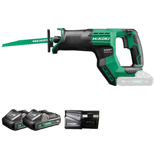 Hikoki CR18DMAWWZ - Sierra sable de batería 18 V CR18DMA, 2 baterías 4,0 Ah y maletín HSC - Ferrotecnia