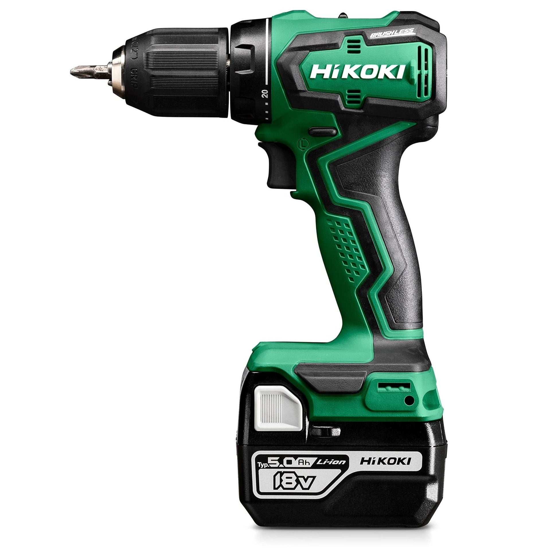 Hikoki DS18DDWPZ - Taladro atornillador de batería 18 V DS18DD, 55 Nm, 2 baterías 5,0 Ah y maletín - Ferrotecnia