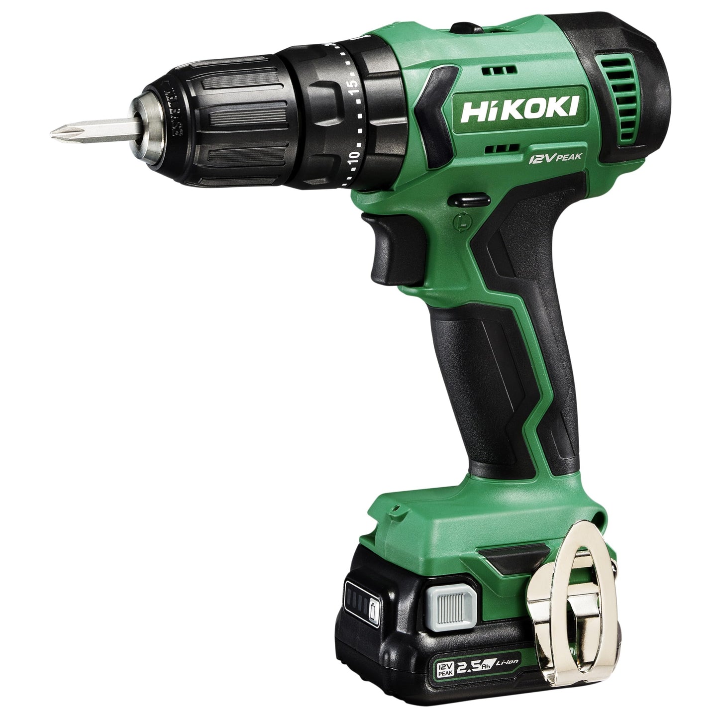 Hikoki DV12DAWFZ - Taladro atornillador percutor de batería 12 V DV12DA, 38 Nm, 2 baterías 2,5 Ah