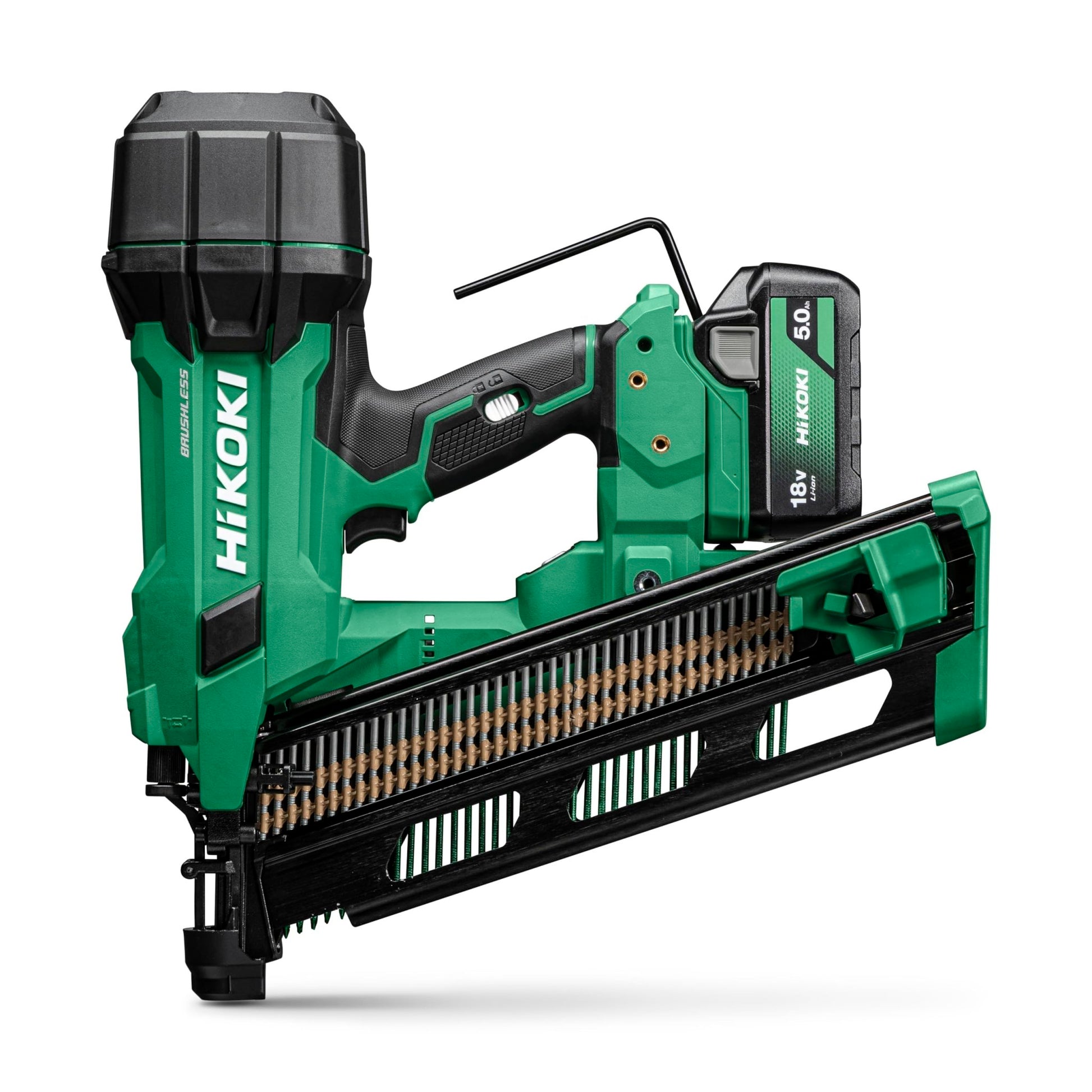Hikoki NR1890DRAWQZ - Clavadora de batería 18V NR1890DRA, clavos 50-90 mm, 2x5,0 Ah, maletín