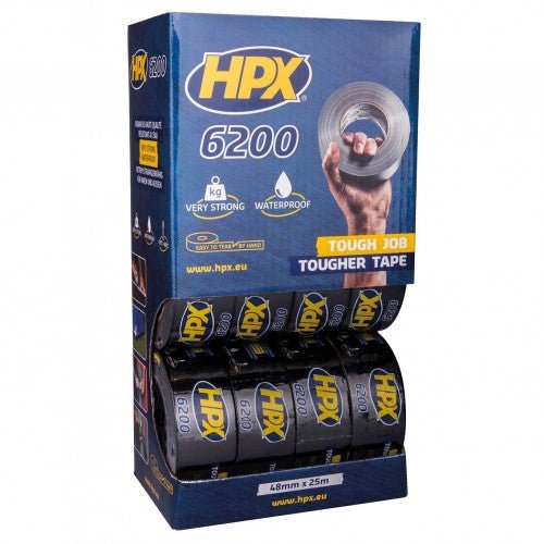 HPX - DP0025 - Expositor sobremesa de cinta americana Premium Plus 6200 negro (12 x CB5025) - Ferrotecnia