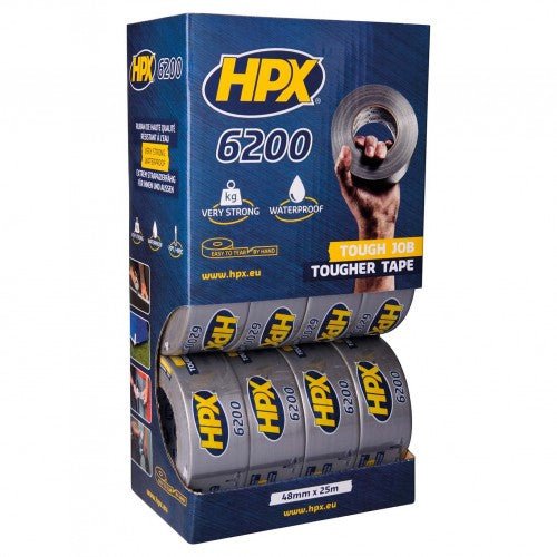 HPX - DP0026 - Expositor sobremesa de cinta americana Premium Plus 6200 plata (12 x CS5025) - Ferrotecnia