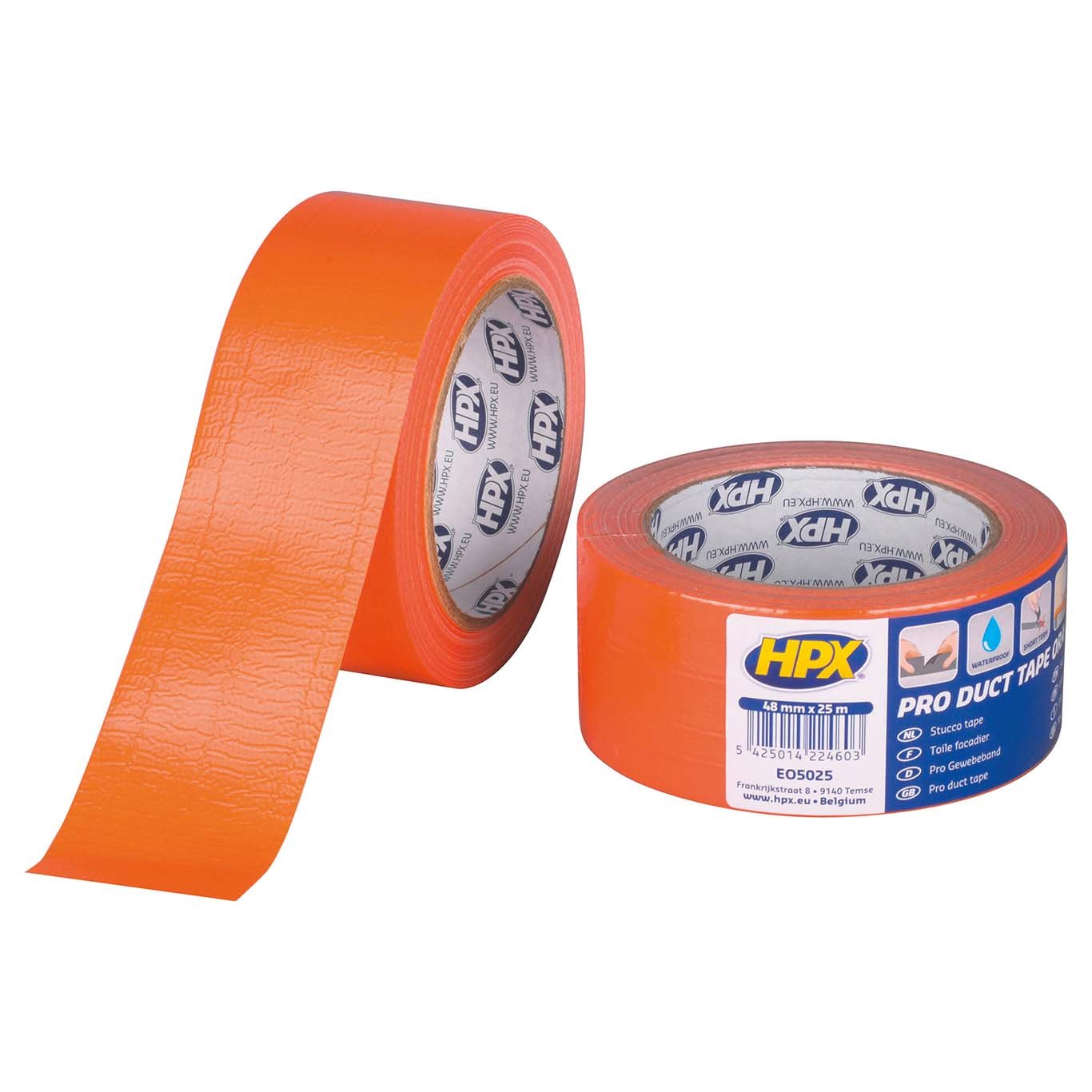HPX EO5025 - Cinta americana ideal construcción 2000 Naranja (48mm x 25m) - Ferrotecnia