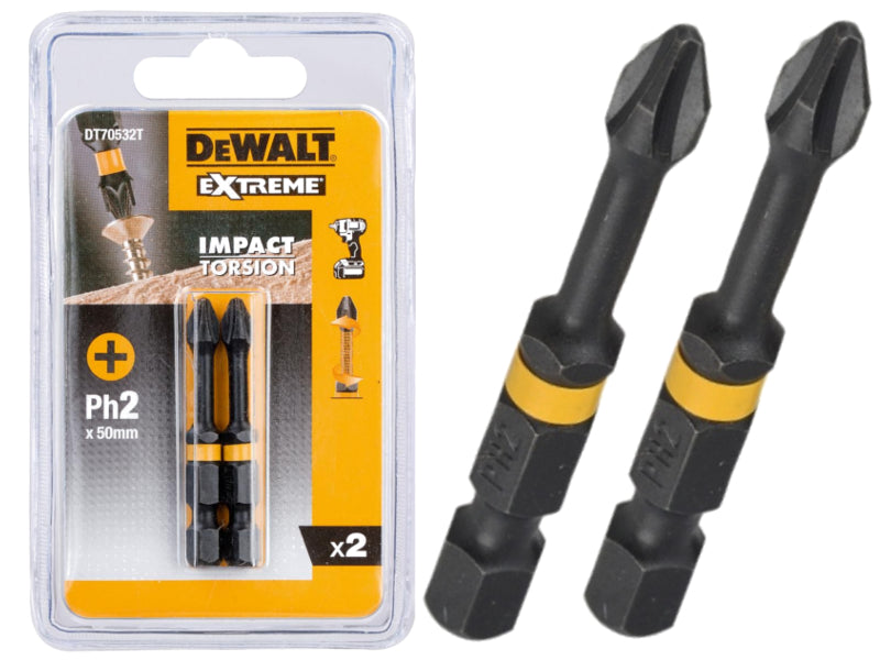 DeWalt puntas PH2, Extreme Impact Torsion dt70532t, 2 unidades, 50 mm)