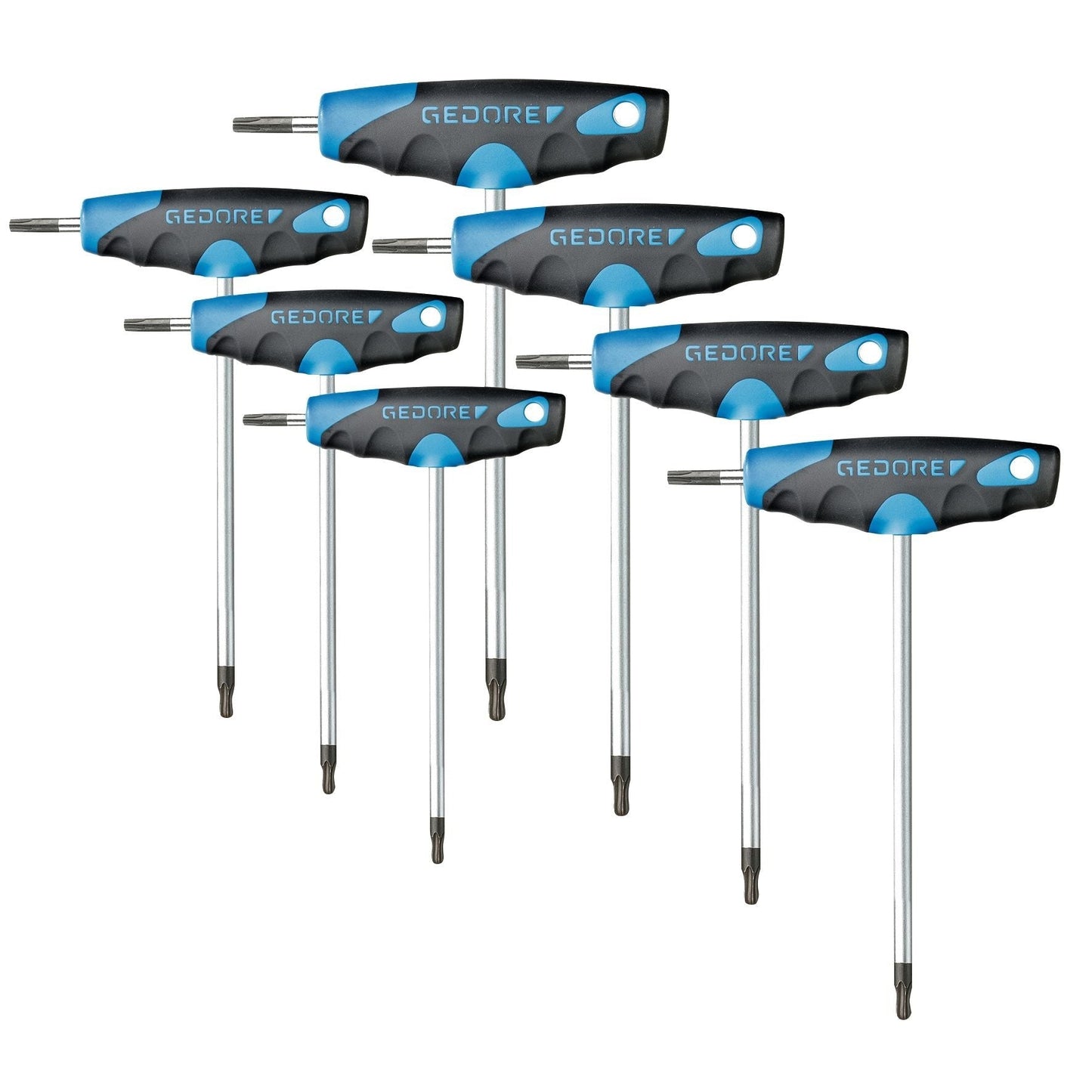 Juego de 7 llaves Torx (TX) acodadas con mango en T - Ferrotecnia