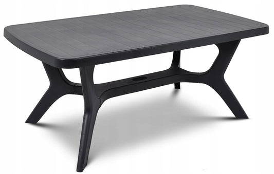 Keter - Mesa de comedor exterior Baltimore de hasta 6 plazas, Color grafito