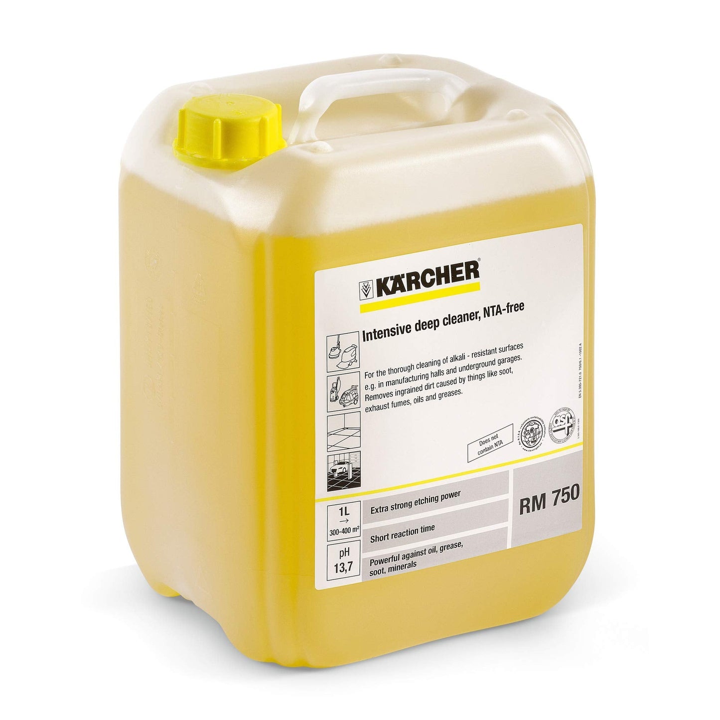 Kärcher 6.295-539.0 - Detergente intensivo RM 750 ASF sin NTA, garrafa de 10 l