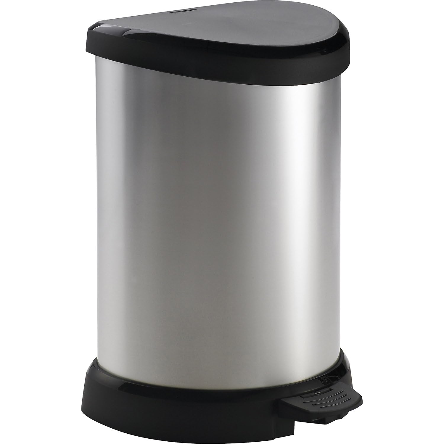 Keter 169795 - Cubo de basura con pedal Metallics 20 L plateado metalizado