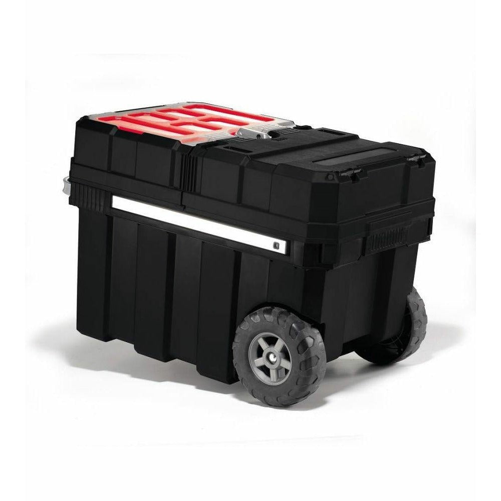 Keter 17191709 Caja de Plástico de Herramientas con Carro, Negro/Rojo, 61.6 x 37.8 x 41.5 cm - Ferrotecnia