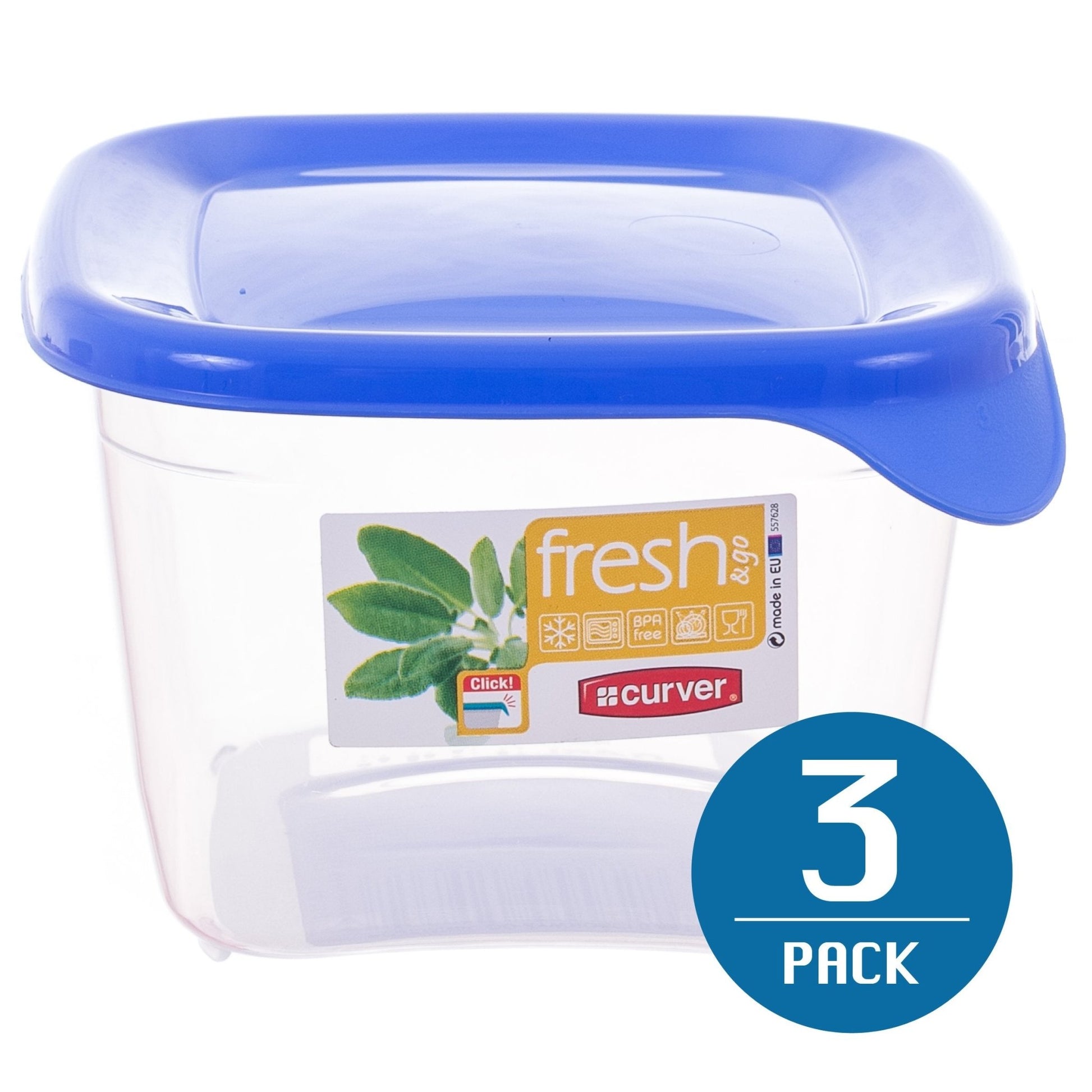 Keter 182238 - Recipiente hermético para alimentos Fresh & Go 0,45 L azul transparente