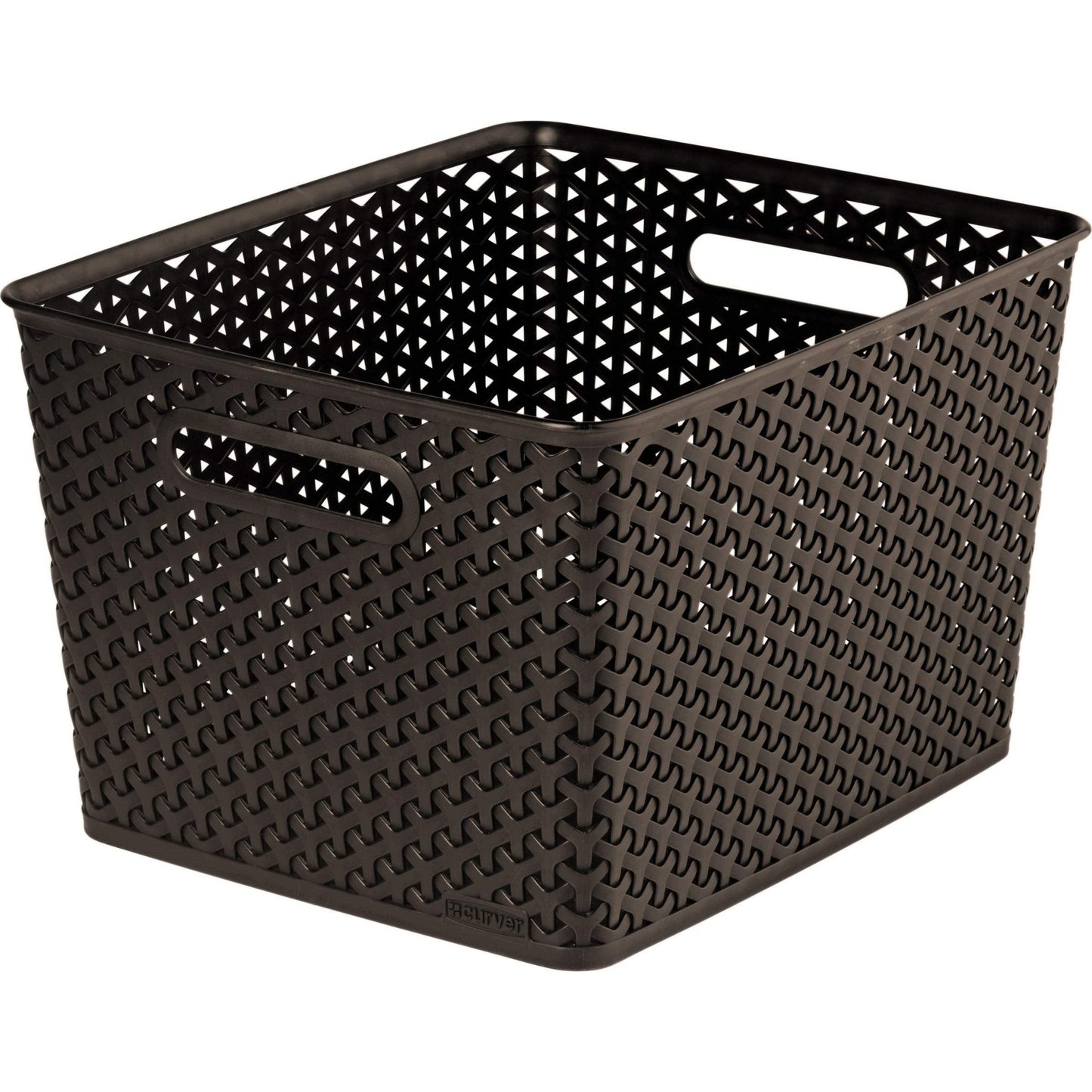 Keter 196897 - Cesta organizadora My Style L 18 L con asas efecto ratán marrón chocolate - Ferrotecnia