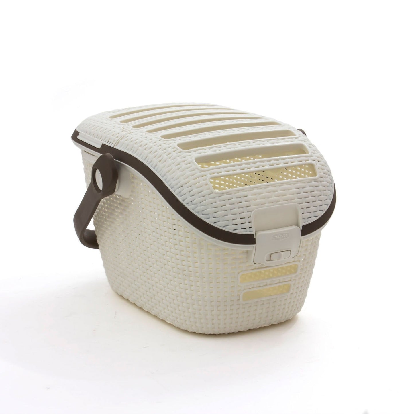 Keter 198861 - Transportín para perros y gatos con ventilación crema y marrón