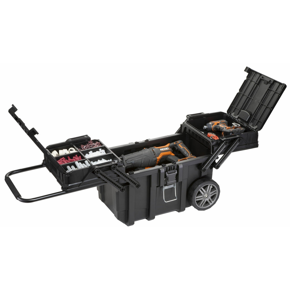 Keter- Caja de Herramientas con ruedas; Carro horizontal; 64,6 x 37,3 x 41 cm, Color Negro - Ferrotecnia