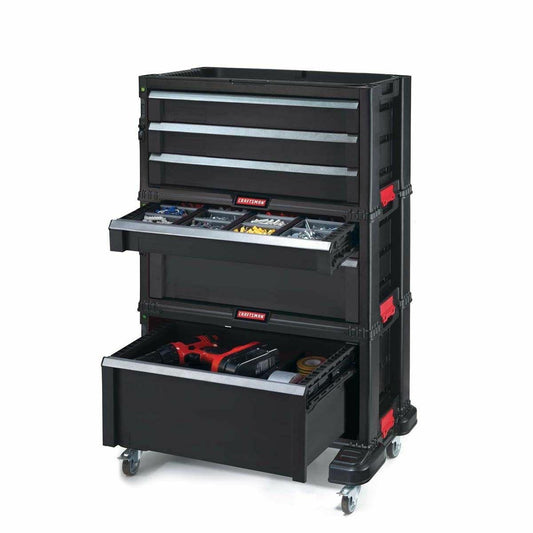 Keter Carro de Herramientas con 3 cajones Ref 237791, Madera contrachapada, Negro, 59,8 x 37,7 x 83,2 cm