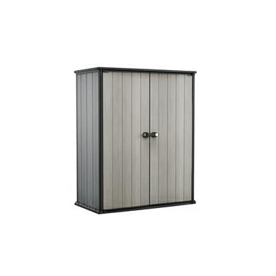 Keter High Store Plus- Cobertizo de jardín Exterior, 1400L, Color Gris, tecnología Duotech Paredes aptas para Pintar, 170.4 x 140 x 73.6 cm