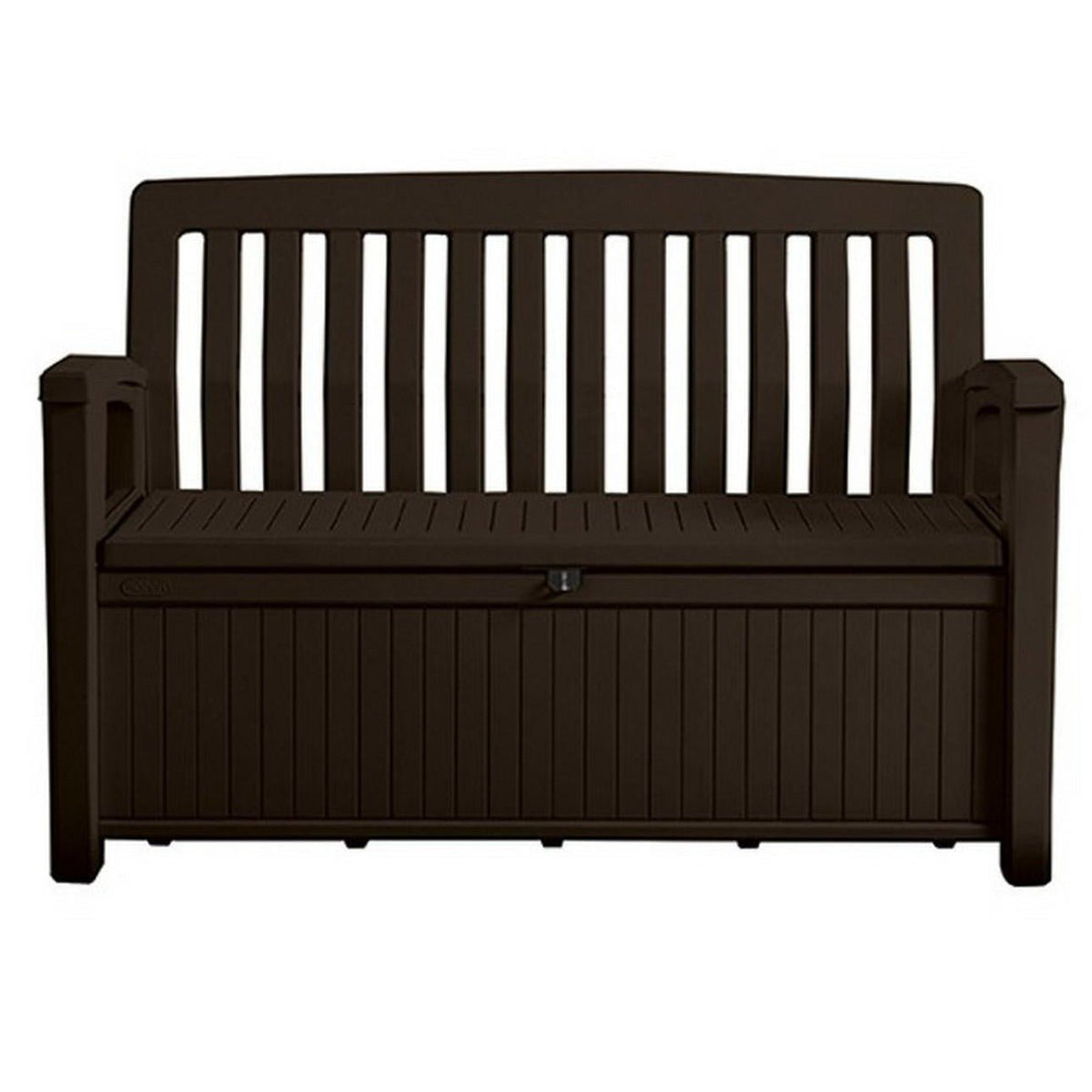 Keter Patio Bench - Baúl (277 L, 63,5 x 132,69 x 89,5 cm), Color marrón - Ferrotecnia