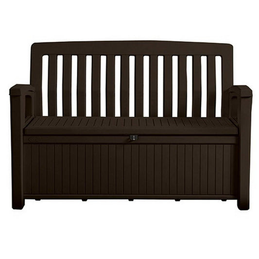 Keter Patio Bench - Baúl (277 L, 63,5 x 132,69 x 89,5 cm), Color marrón - Ferrotecnia
