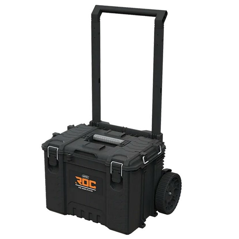 Keter ROC Pro Gear - Carrito de herramientas resistente con ruedas, modular, apilable, ligero, duradero, resistente al agua IP65, color negro - Ferrotecnia