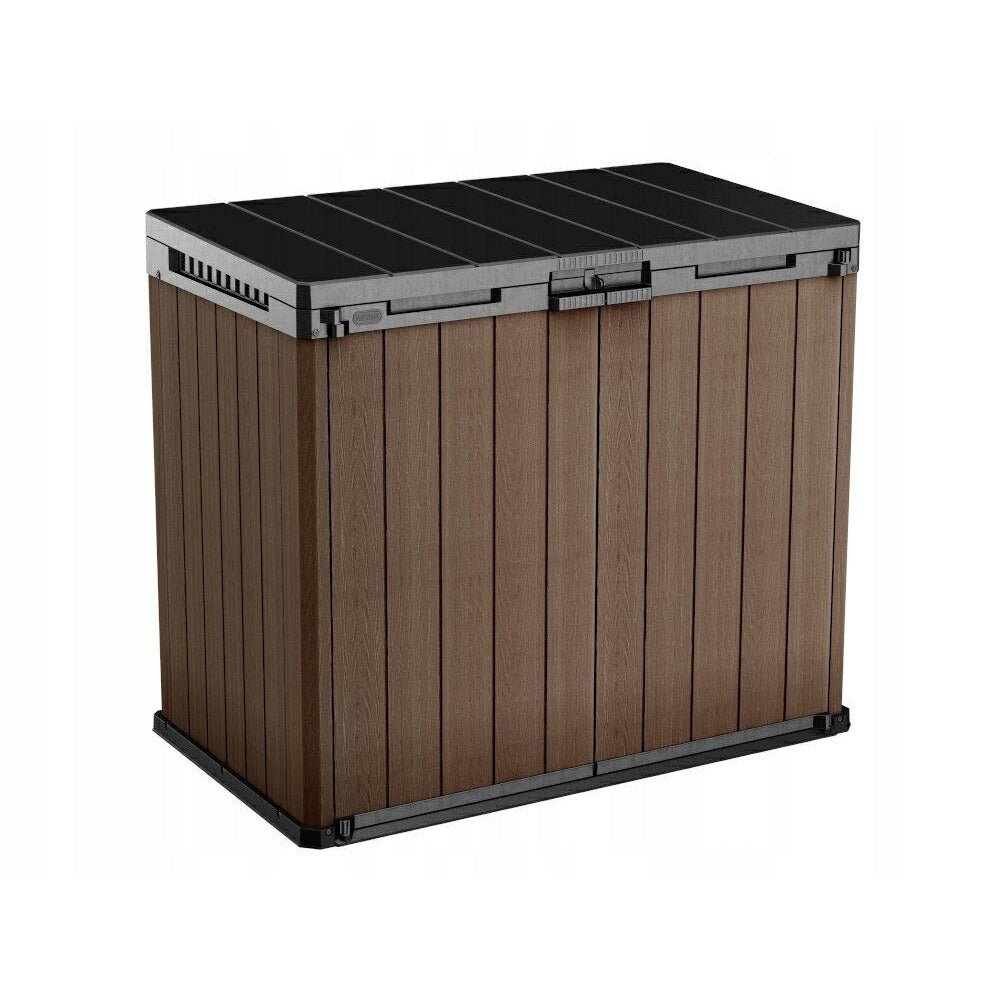 Keter SIO Darwin, Cobertizo de jardín, almacenaje Exterior, 1150 L, Color Marrón, 140 x 120 x 80 cm - Ferrotecnia