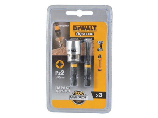 DeWalt DT70535T-QZ Puntas Pz2 x 2 57 mm Adaptador magnético con Bloqueo, multicolor