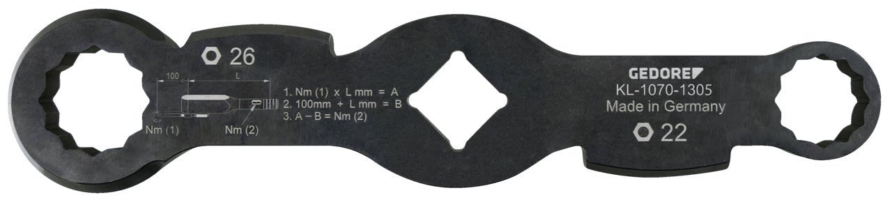 KL-1070-1305 - Llave de doble extremo, 22/26 mm (waf) - Ferrotecnia
