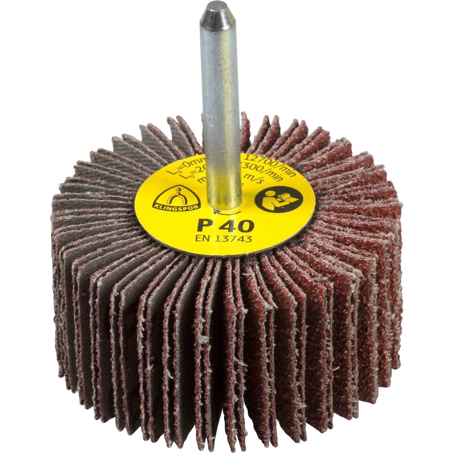 Klingspor 13160 - Rueda de láminas con vástago KM 613, grano 80, 80 x 40 x 6 mm - Ferrotecnia