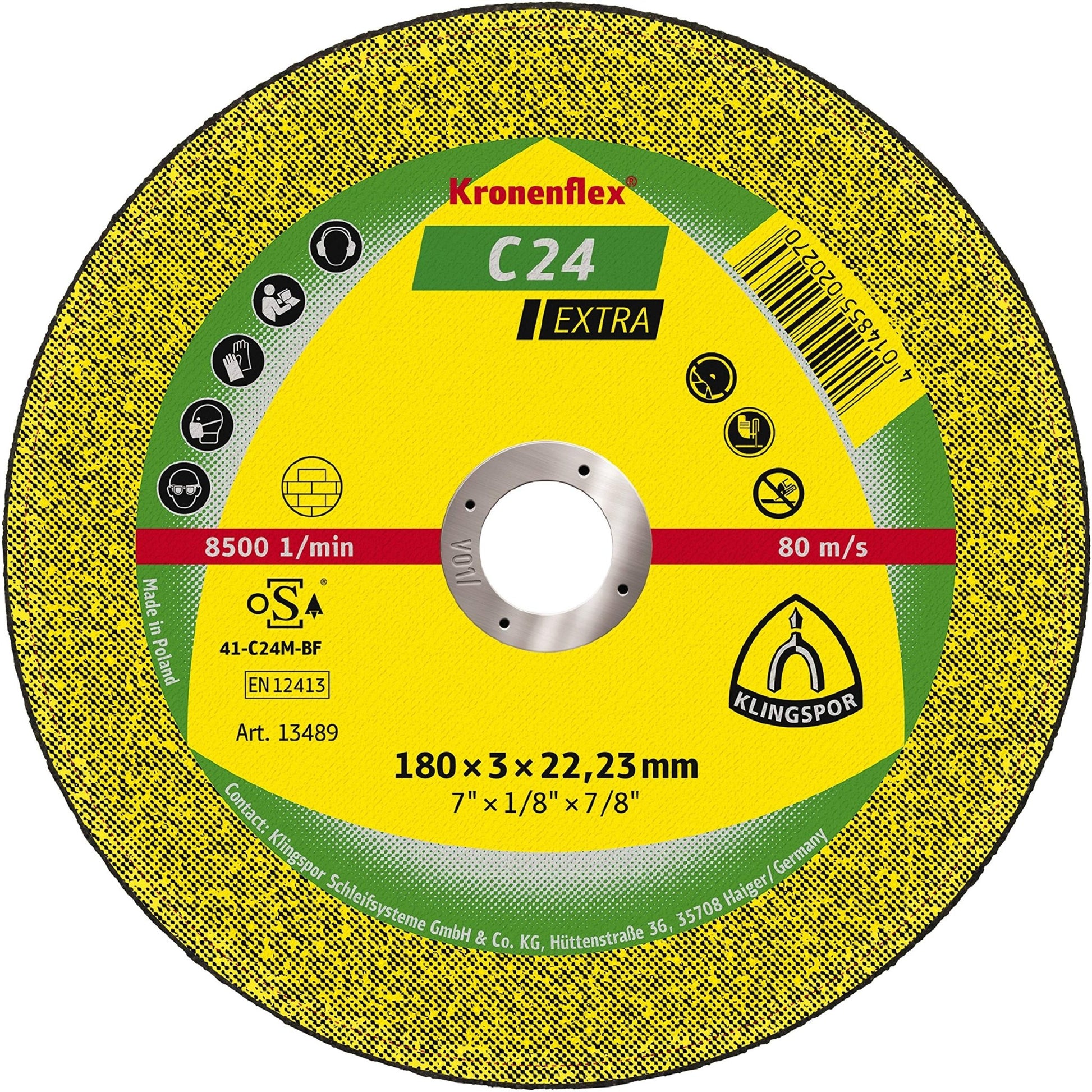Klingspor 242144 - Disco de corte Kronenflex para piedra C 24 Extra, 125 x 2,5 x 22,23 mm