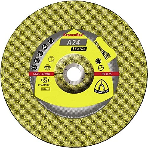 Klingspor 246682 - Disco de desbaste Kronenflex A 24 Extra acodado para metal, 115 x 6 x 22,2 mm