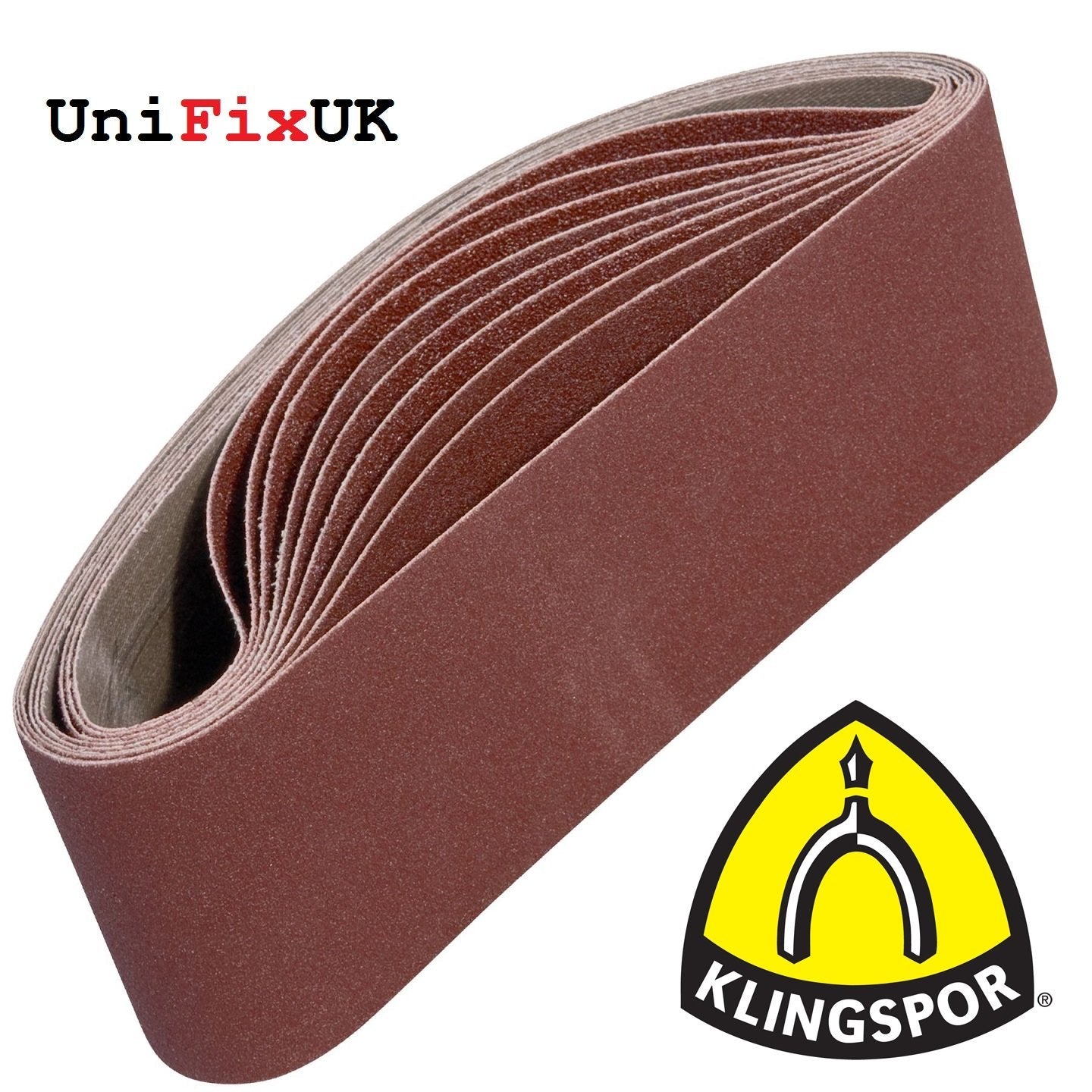 Klingspor 268688 - Banda de lija sin fin LS 307 X, grano 150, 75 x 533 mm (Lote de 10 uds)