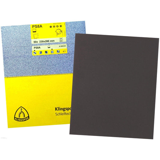 Klingspor 269328 - Hoja de lija al agua PS 8 A, grano P1000, 230 x 280 mm (Lote de 50 uds) - Ferrotecnia