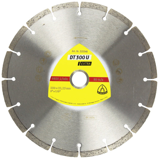 Klingspor 325348 - Disco de corte de diamante segmentado DT 300 U, 230 x 2,3 x 22,23 mm, para hormigón