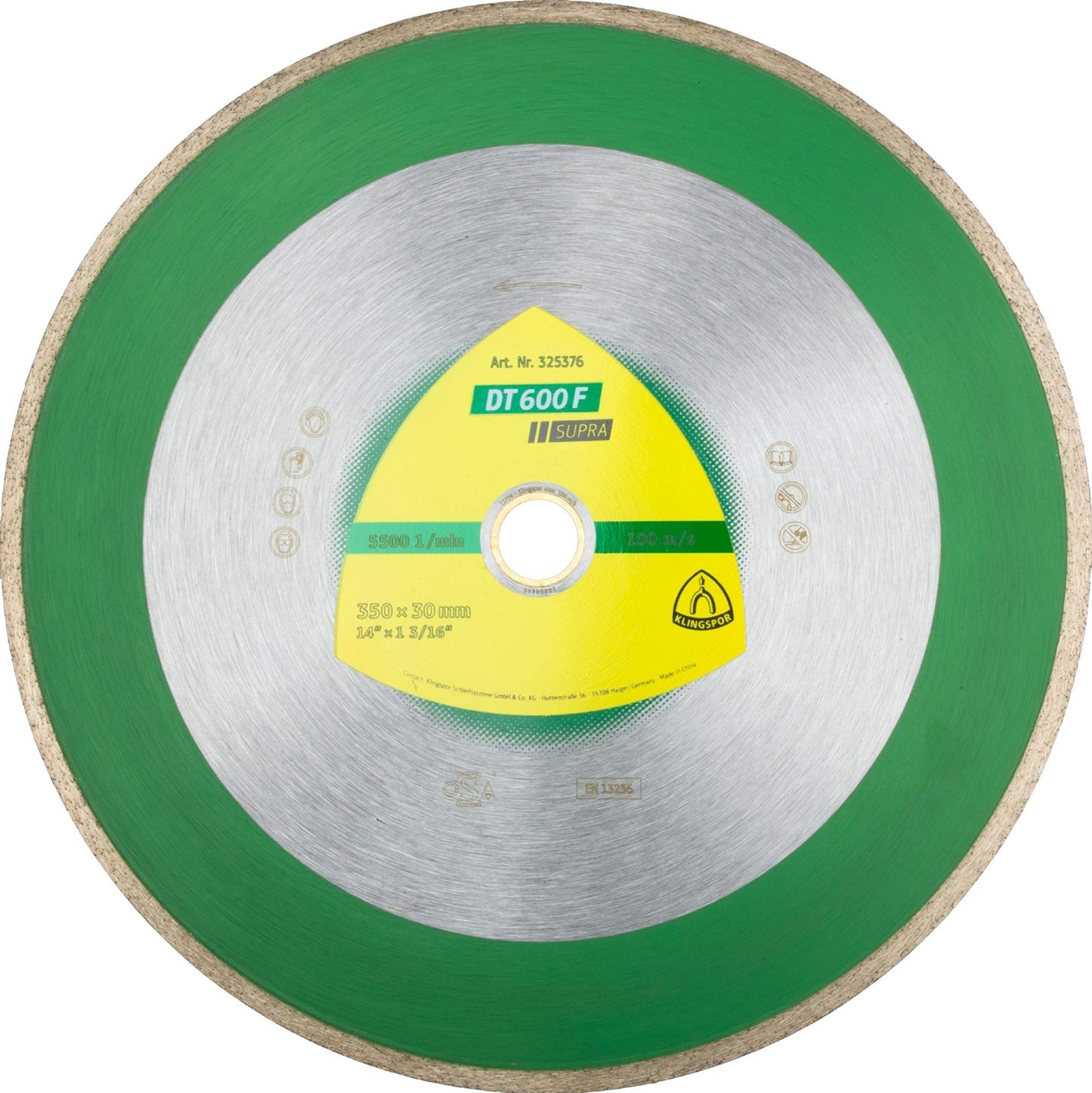 Klingspor 325374 - Disco de corte de diamante DT 600 F, banda continua, 250 x 1,9 x 30/25,4 mm, para cerámica y gres