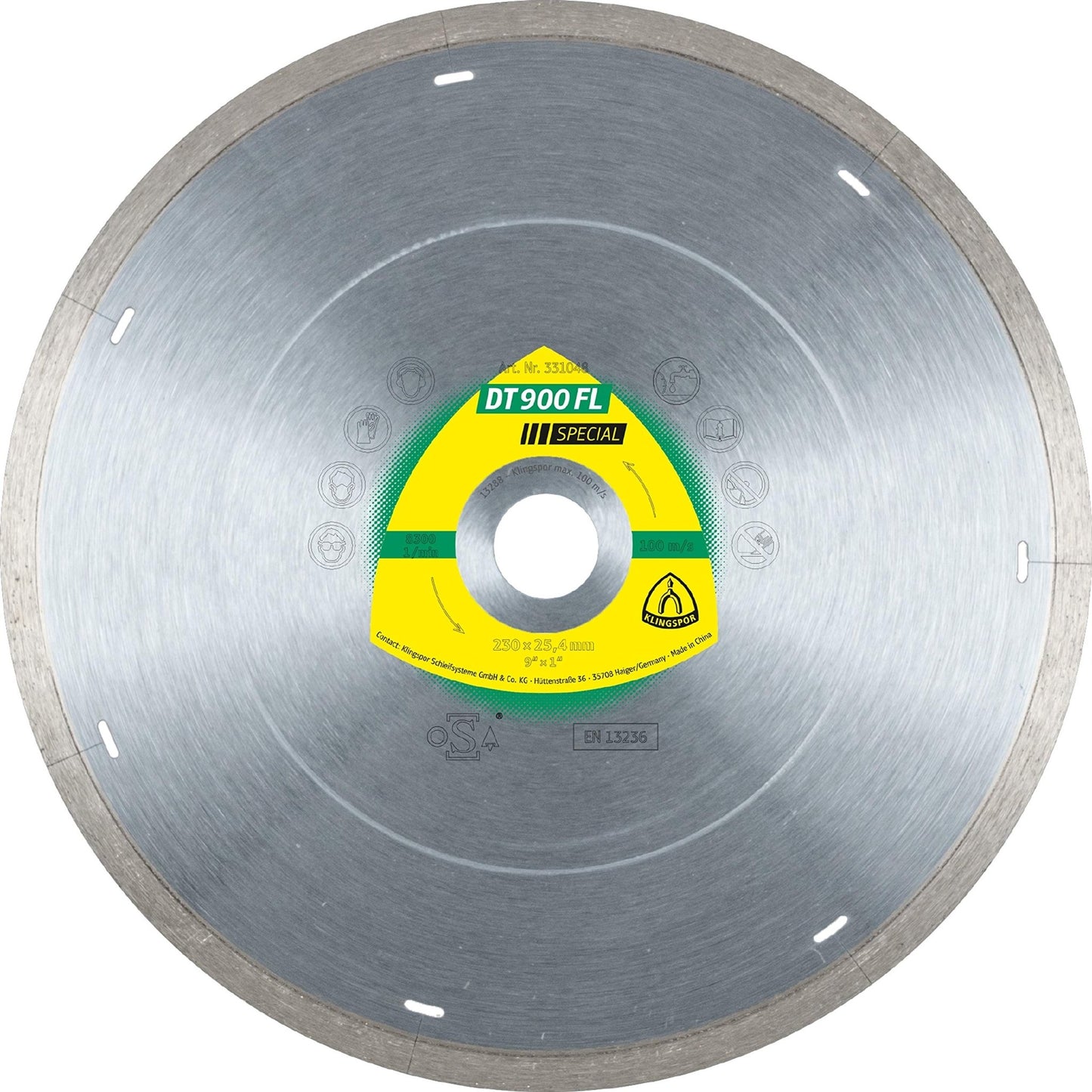 Klingspor 331043 - Disco de corte de diamante DT 900 FL para gres y cerámica, 125 x 22,23 mm