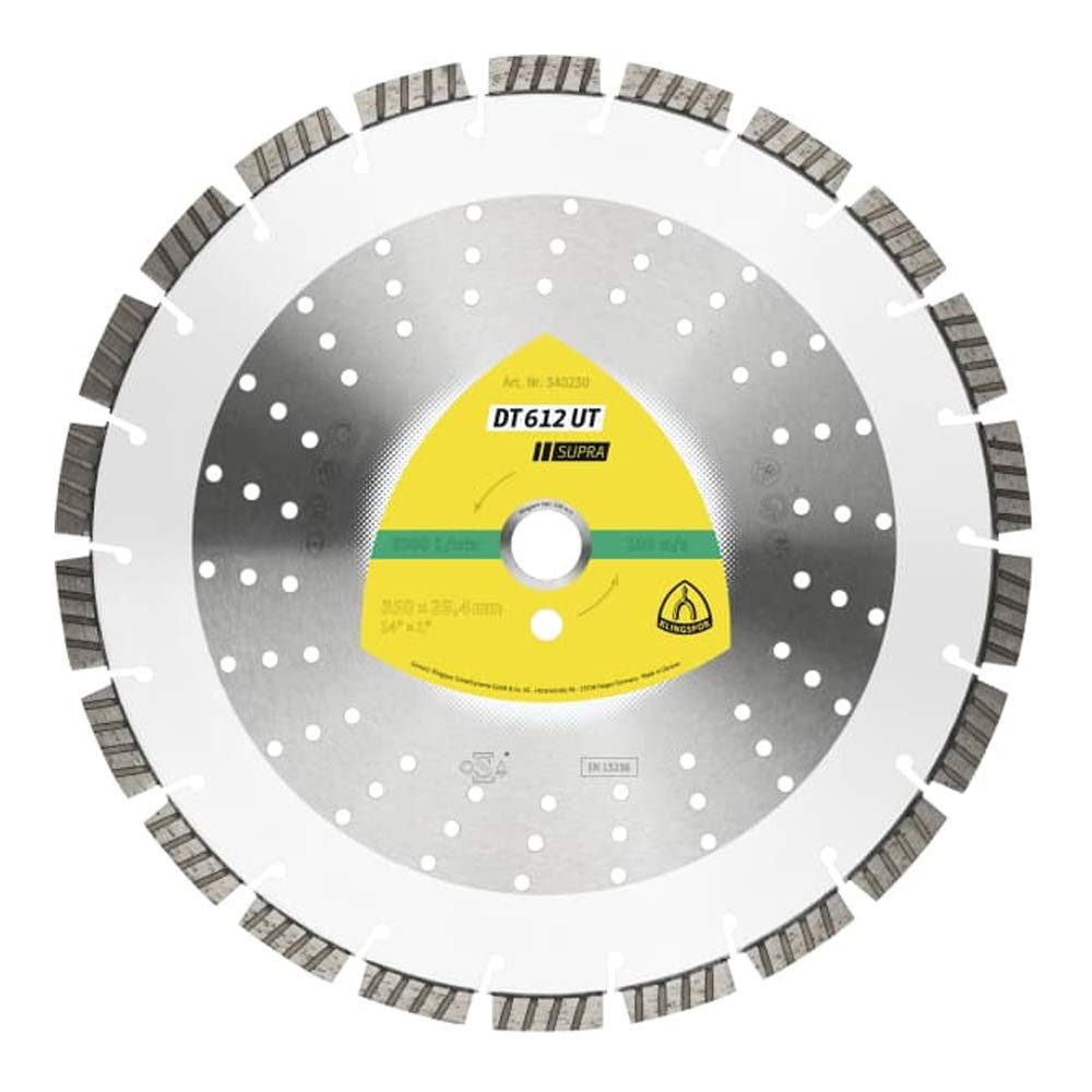 Klingspor 340227 - Disco de corte de diamante segmentado DT 612 UT Supra, 350 x 3 x 20 mm, para hormigón armado