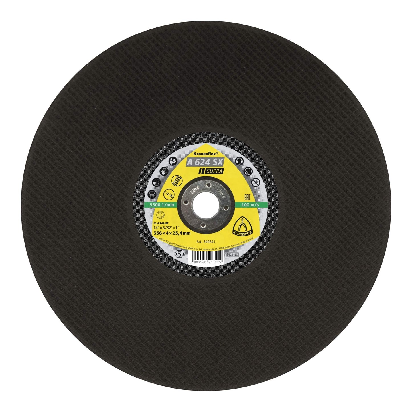 Klingspor 340641 - Disco de corte Kronenflex A 624 SX para acero, 350 x 4 x 25,4 mm