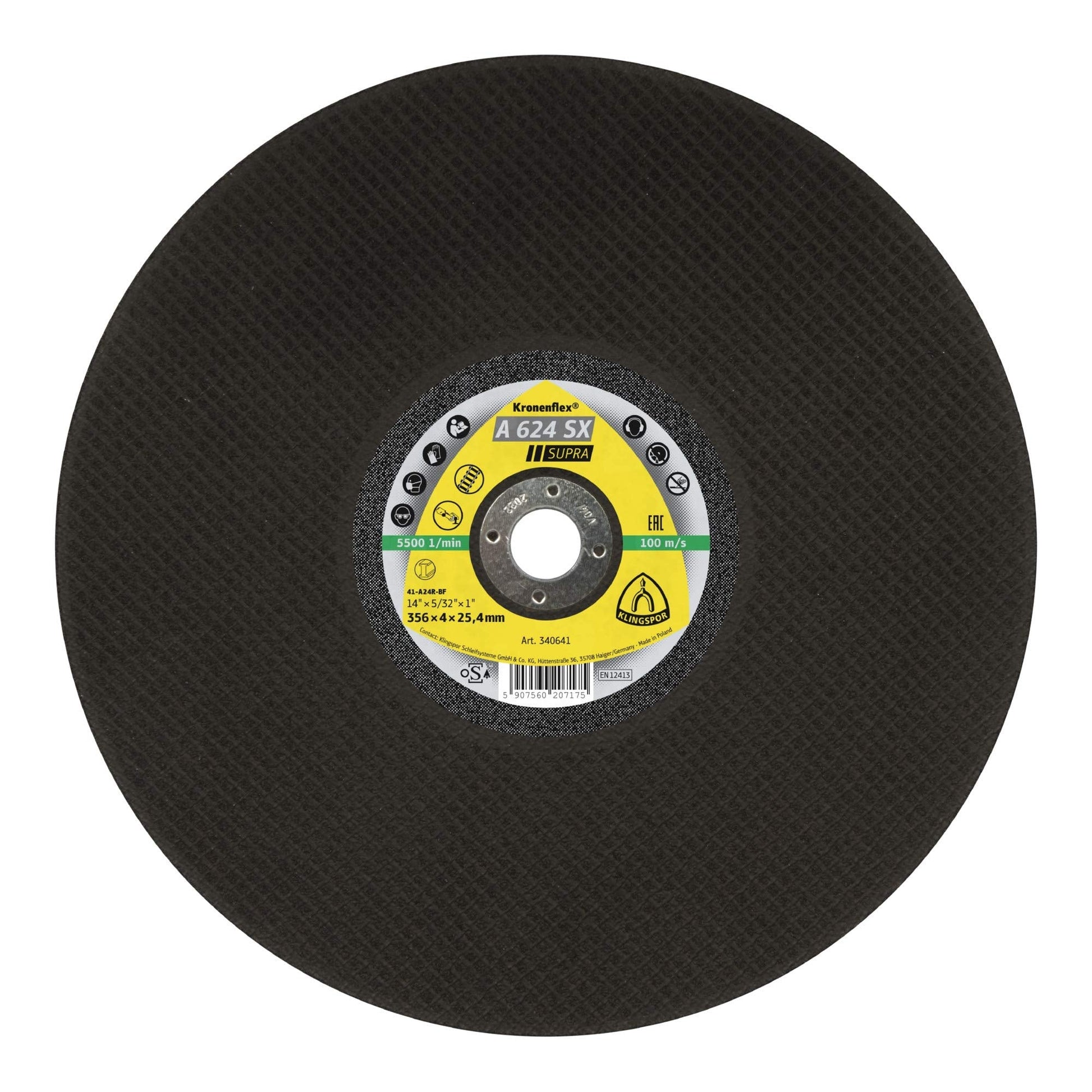 Klingspor 340641 - Disco de corte Kronenflex A 624 SX para acero, 350 x 4 x 25,4 mm
