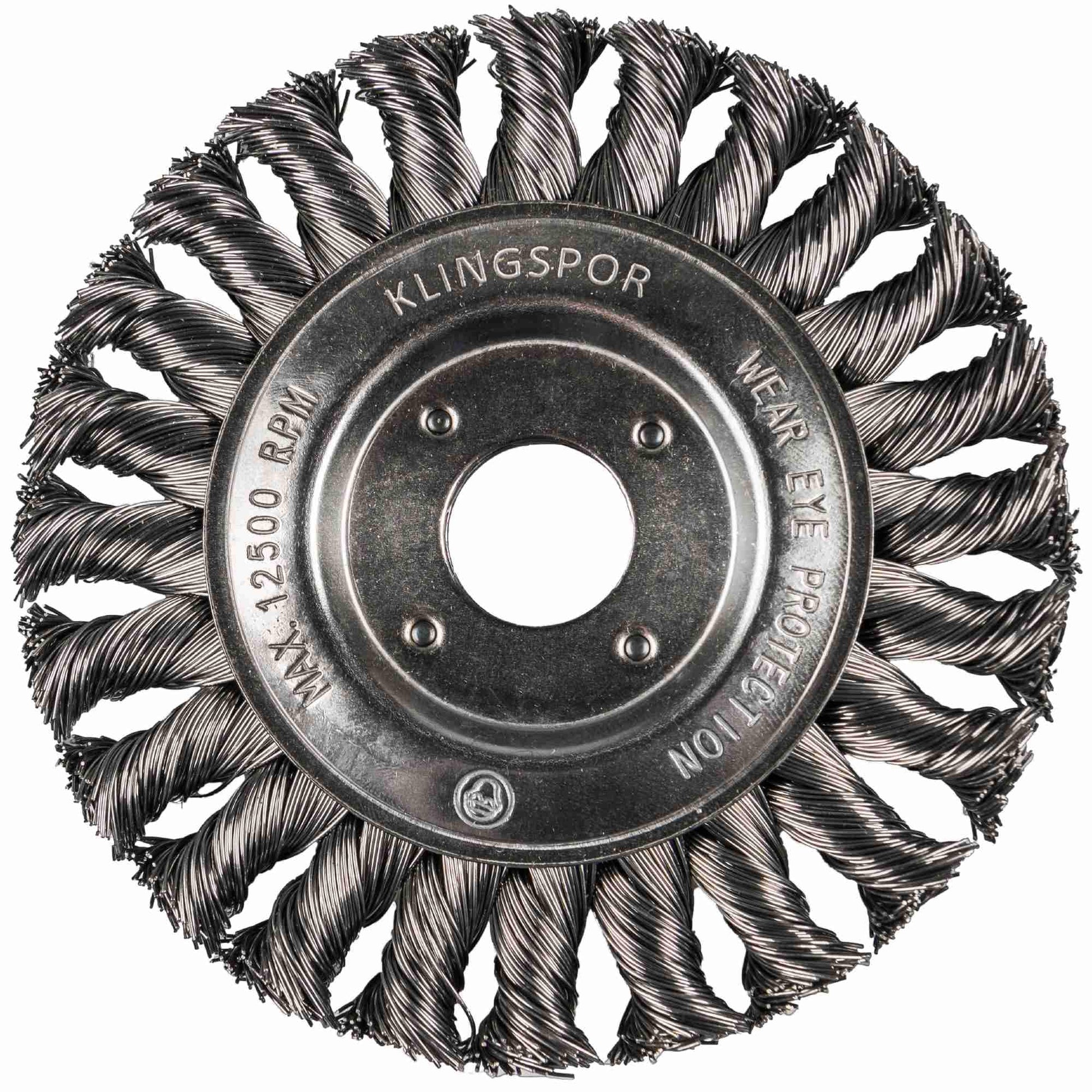 Klingspor 358342 - Cepillo circular BR 600 Z de alambre inoxidable trenzado, 115 x 14 mm, rosca M14