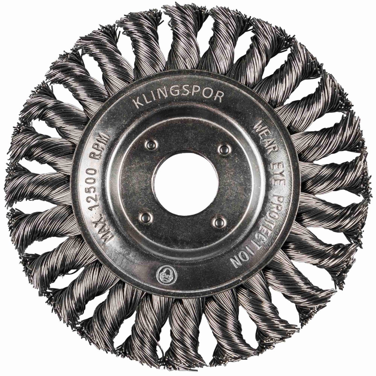 Klingspor 358343 - Cepillo circular BR 600 Z de alambre inoxidable trenzado, 125 x 14 mm, rosca M14