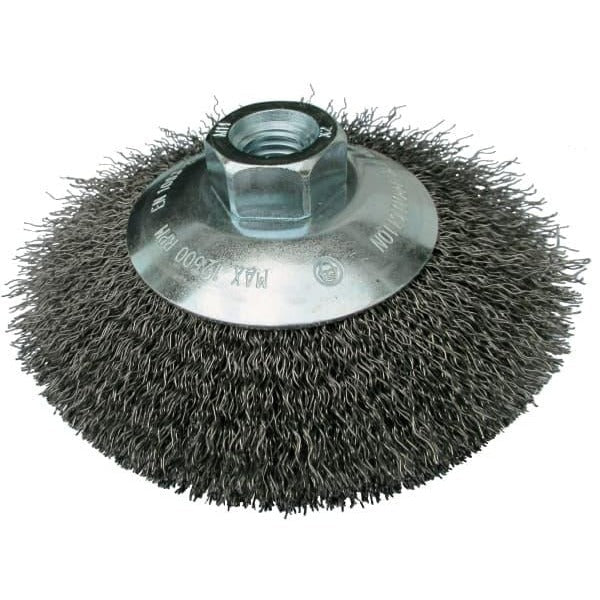 Klingspor 364822 - Cepillo cónico BK 600 W de alambre de acero ondulado, 115 mm, rosca M14 - Ferrotecnia