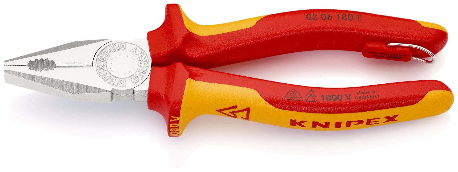 Knipex 0306180T - Alicate universal aislado anticaída 180 mm - Ferrotecnia