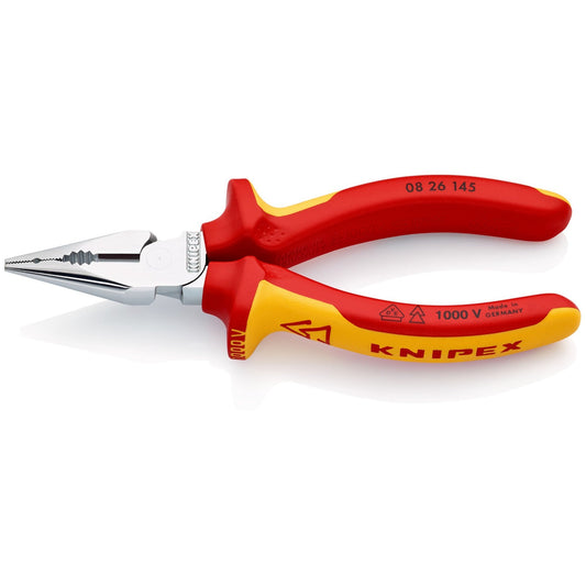 Knipex 08 26 145 - Knipex VDE insulated universal pointed nose pliers 145 mm. with two-component handles