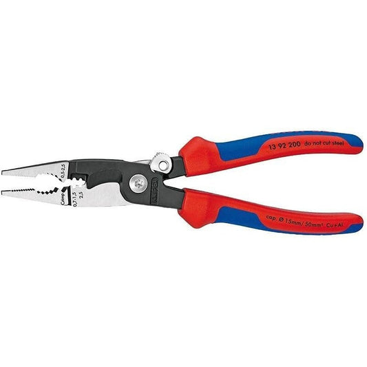 Knipex 13 92 200 SB - Pliers for Knipex installers 200 mm. with two-component handles and automatic opening spring (in self-service packaging)
