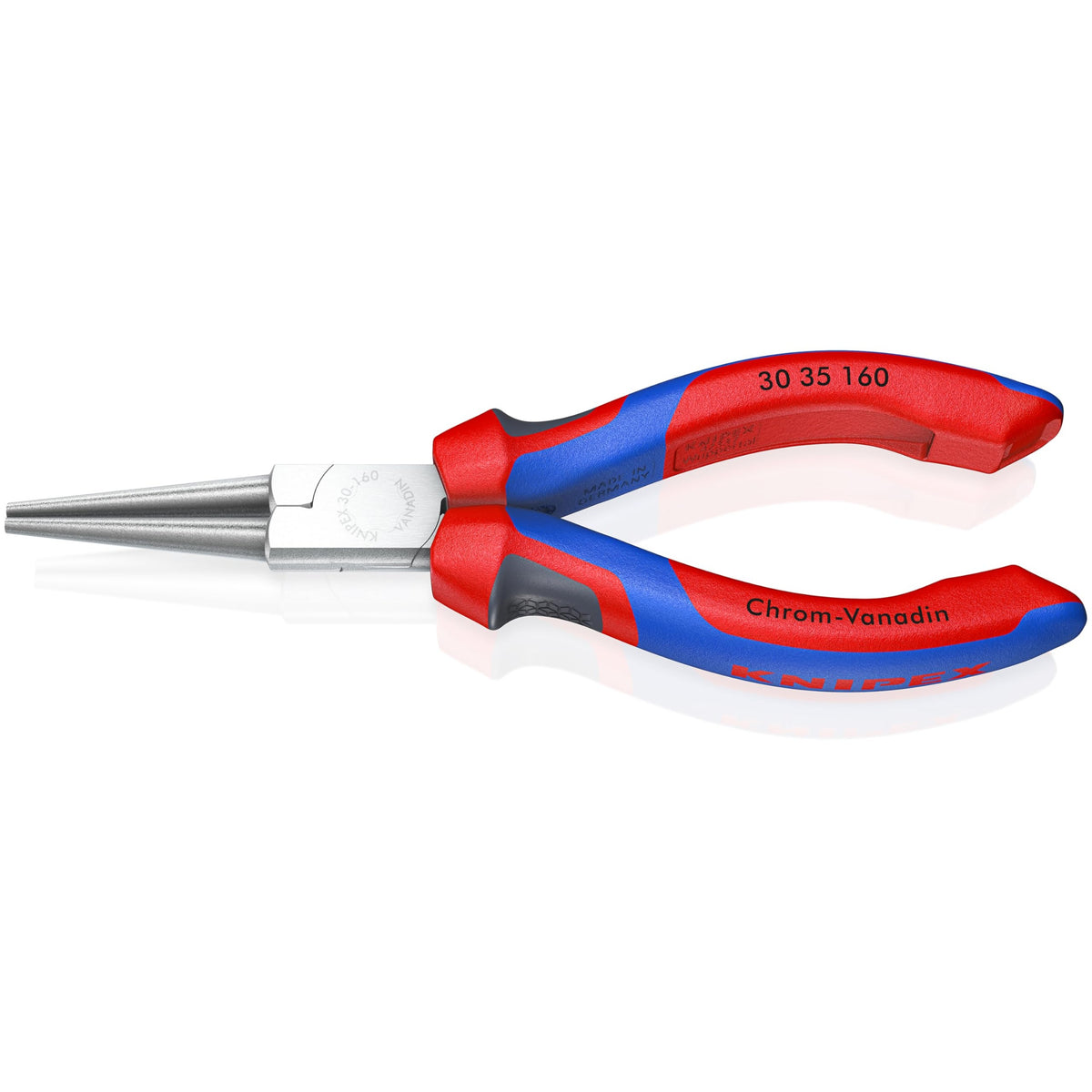 Knipex 30 35 160 - Alicate de presión con bocas largas redondas Knipex 160 mm. con mangos bicomponentes