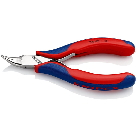 Knipex 35 42 115 - Knipex electronics assembly pliers 115 mm. with semi-round mouths at a 45º angle and two-component handles