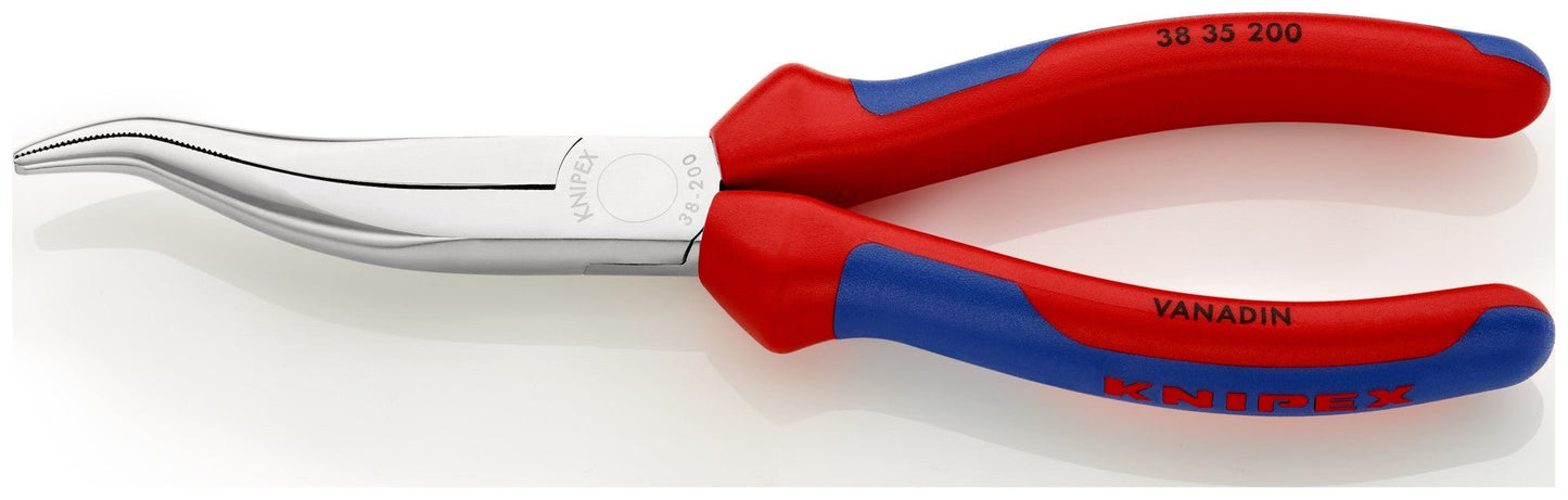 Knipex 38 35 200 - Alicate para mecánicos Knipex 200 mm. con bocas semi - redondas en forma de palomilla y mangos bicomponentes - Ferrotecnia