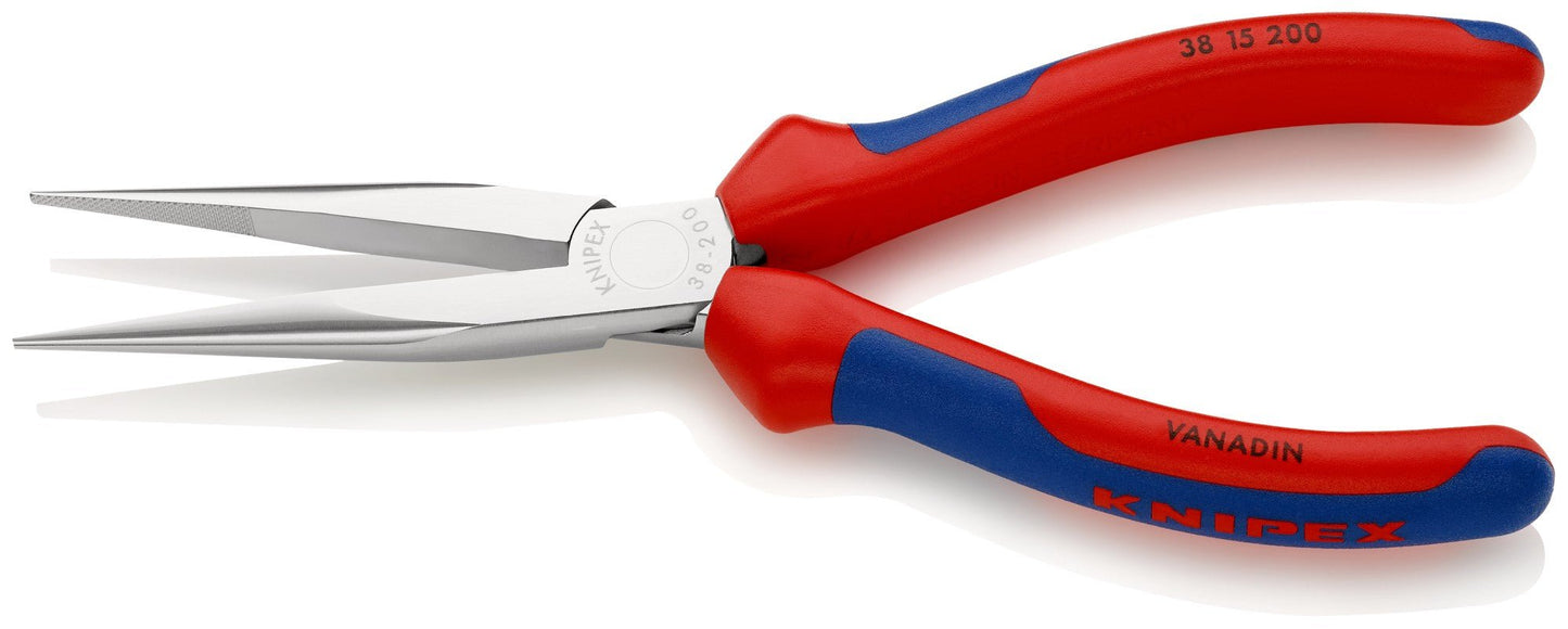 Knipex 3815200 - Alicate para mecánicos, bocas rectas semiredondas - con mangos bicomponentes 200 mm - Ferrotecnia