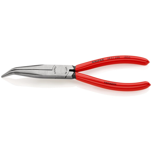 Knipex 3821200 -  Alicate para mecánicos, bocas 40º semiredondas - con mangos recubiertos de plástico 200 mm