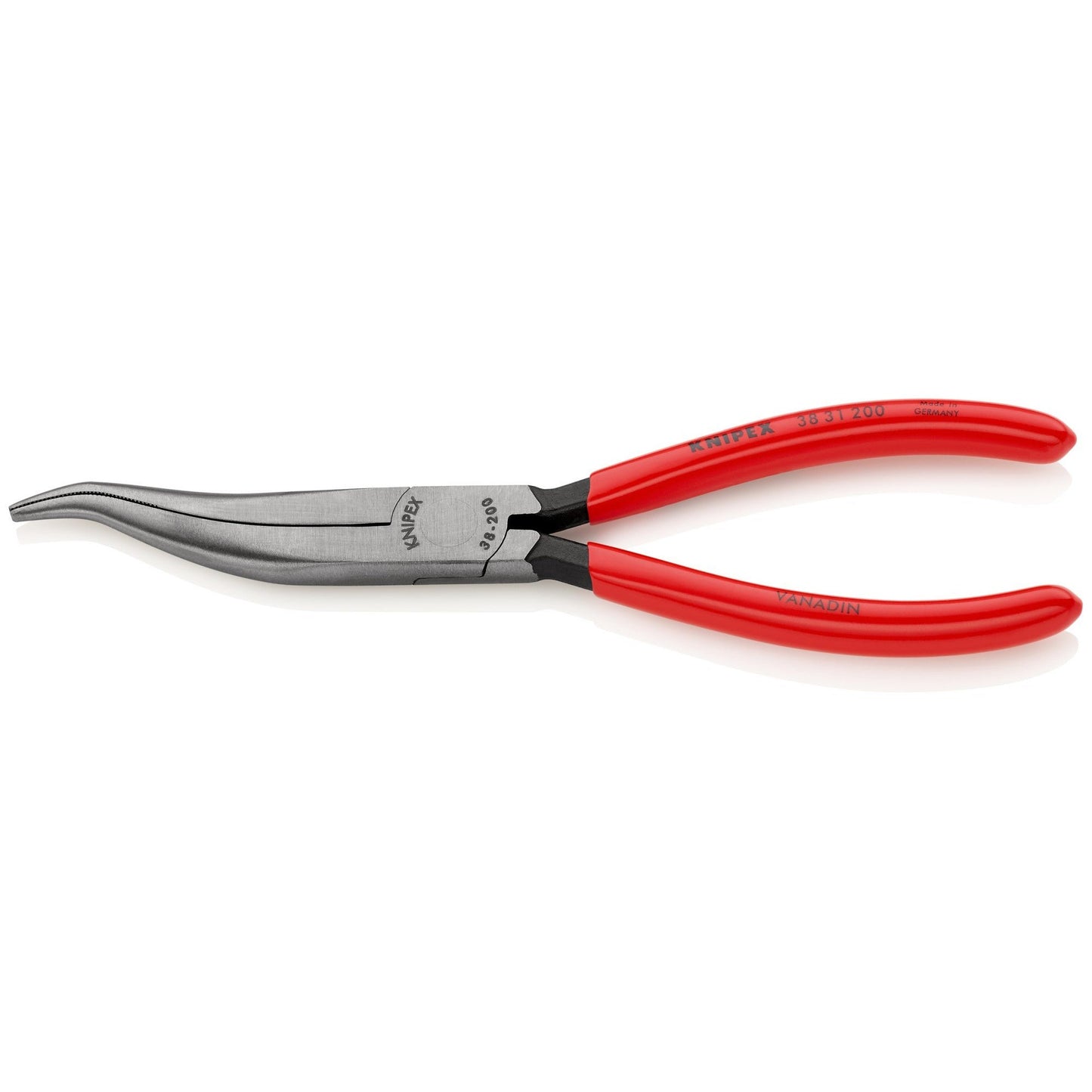 Knipex 3831200 - Pince de mécanicien, mâchoires papillon semi-rondes - avec poignées revêtues de plastique