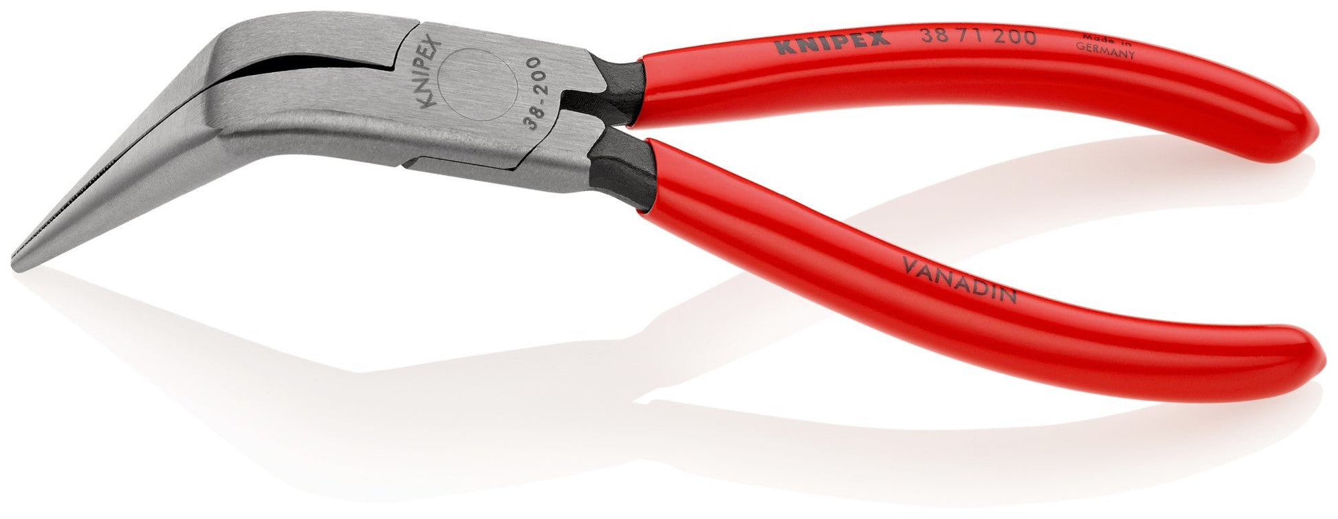 Knipex 3871200 - Alicate para mecánicos, bocas 70º semiredondas 200 mm - Ferrotecnia