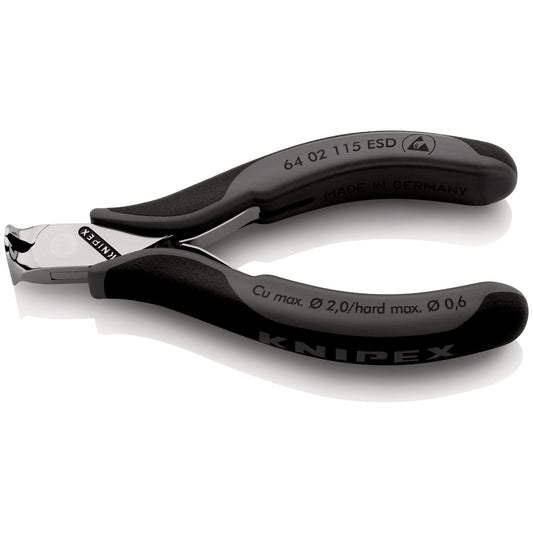 Knipex 64 02 115 ESD - Alicates de corte frontal para electrónica ESD